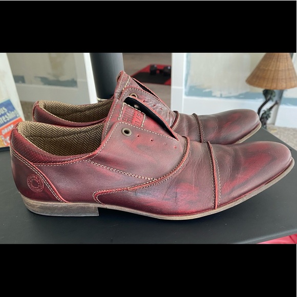 Steve Madden SCAFELL Red Burgandy Hand Crafted Limited Edition Mens Oxford Sz 10 - Picture 2 of 14